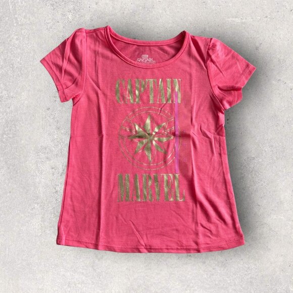 CAPTAIN MARVEL Toddler Girls Logo T Shirt Size 3T NEW NWT - Picture 1 of 5